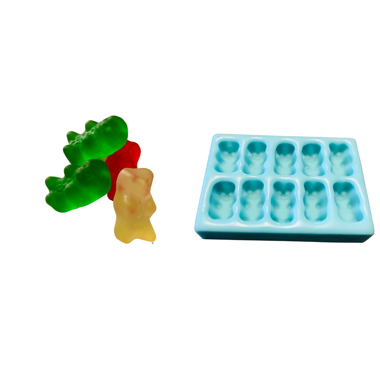 10pc Jelly Bear Shape Silicone Mold| Candy Shaped Silicone Mold| Soap| Candle | Mold for Wax| Mold for Resin| Not Food Grade